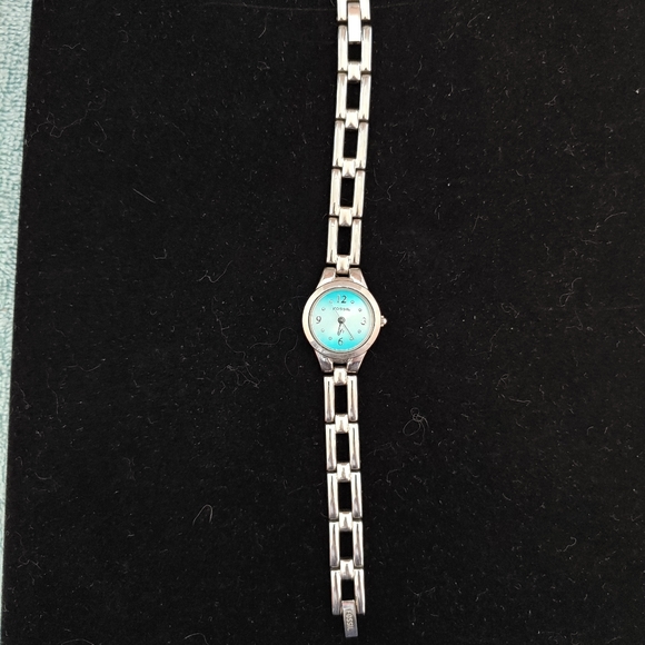 Fossil Watch with Blue Opalescent Face - Picture 2 of 5